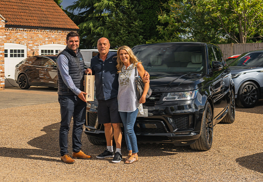 portland autos customer handover with range rover